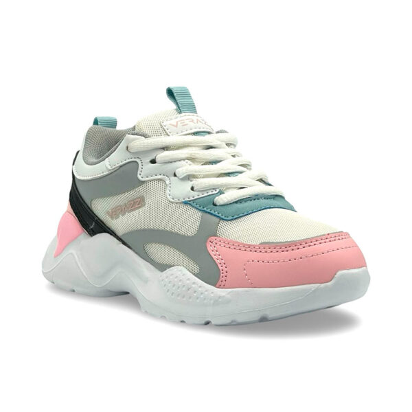 Zapatilla para niña blanco con gris