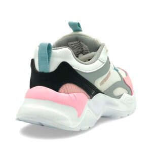 Zapatilla para niña blanco con gris