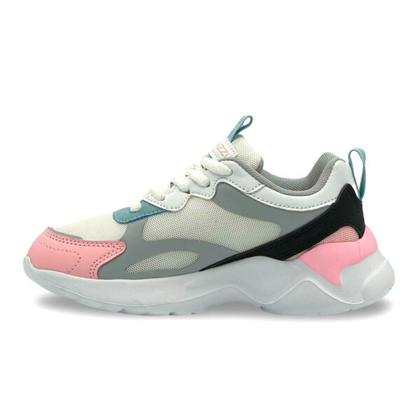 Zapatilla para niña blanco con gris