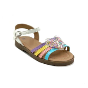 Sandalia para niña blanco con colores