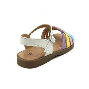 Sandalia para niña blanco con colores