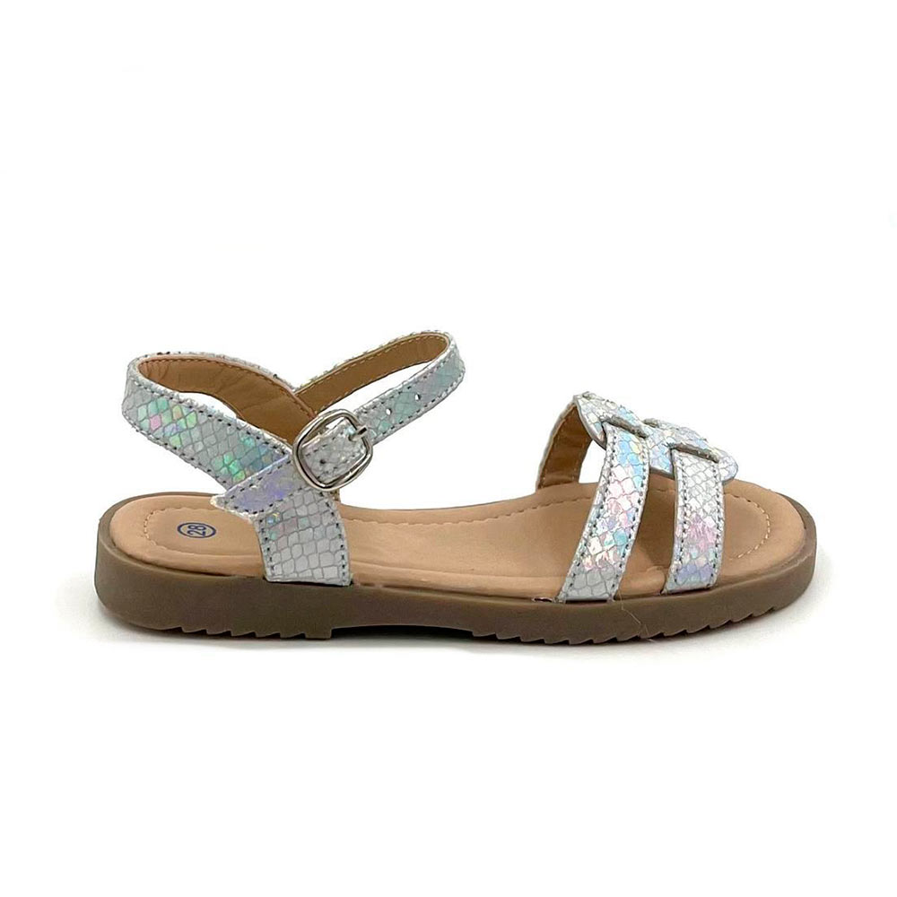 Sandalia para niña color plateado