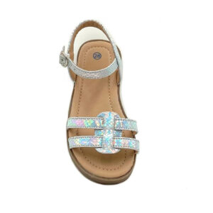Sandalia para niña color plateado