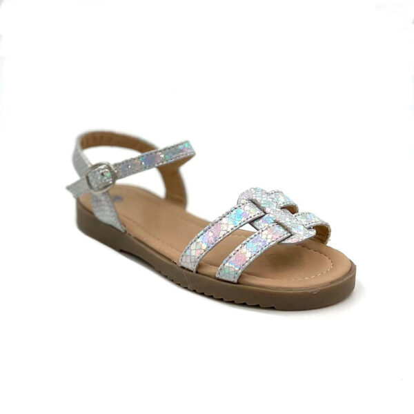 Sandalia para niña color plateado