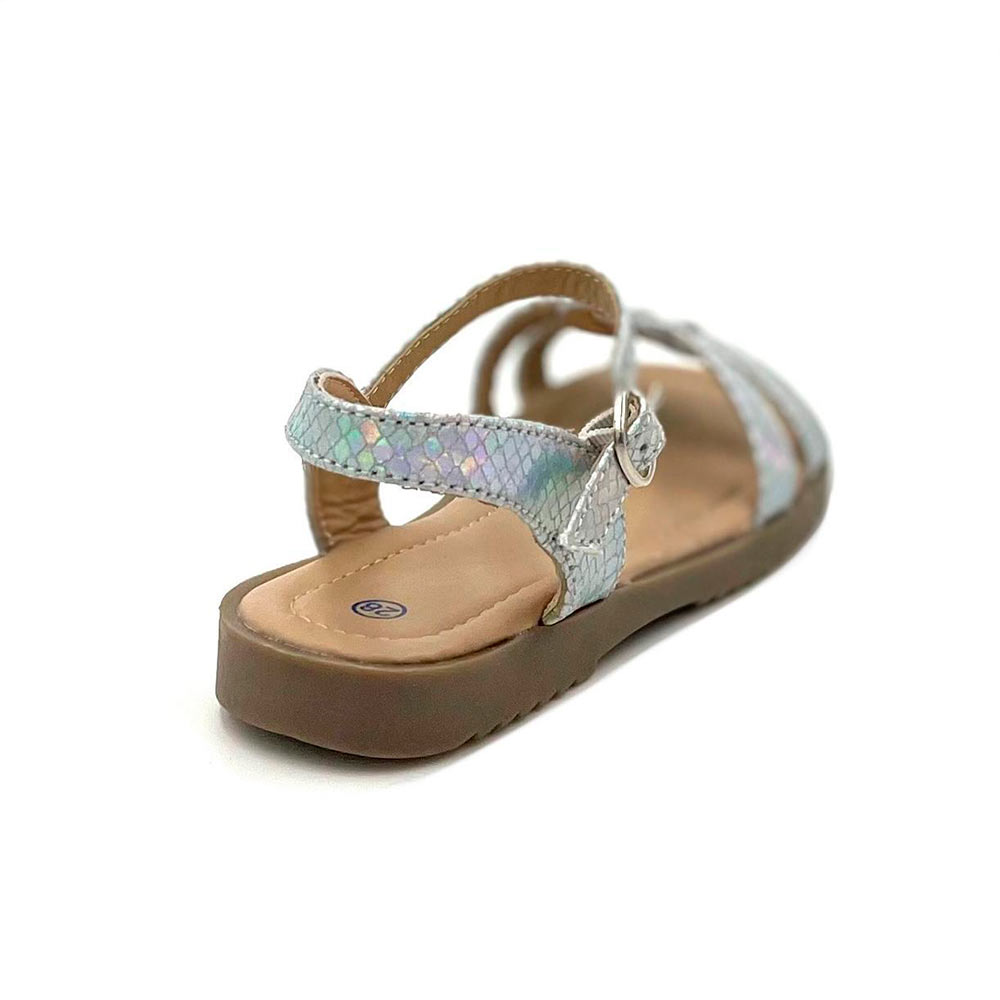Sandalia para niña color plateado