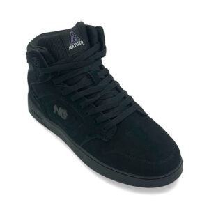 Zapatilla escolar niño cuero negro