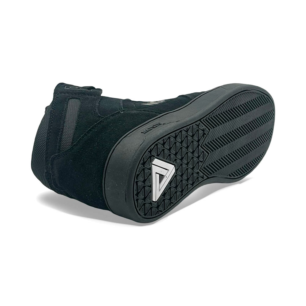 Zapatilla escolar niño cuero negro