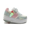 zapatillas con ruedas de nina tipo patin doble rueda verazzi gris