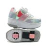 zapatillas con ruedas de nina tipo patin doble rueda verazzi gris