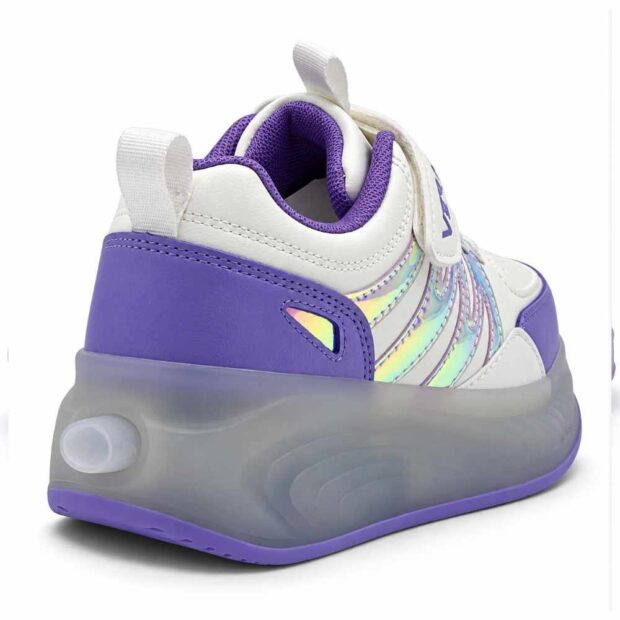 Zapatillas con ruedas y luces tipo patín verazzi purpura