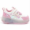 Zapatillas con ruedas y luces tipo patín verazzi rosado