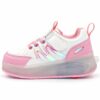 Zapatillas con ruedas y luces tipo patín verazzi rosado