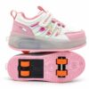 Zapatillas con ruedas y luces tipo patín verazzi rosado