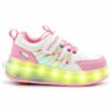 Zapatillas con ruedas y luces tipo patín verazzi rosado